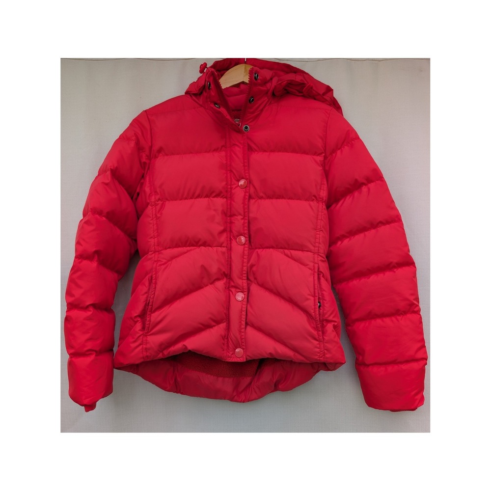 J Crew Sherpa Lined Down Puffer Jacket Womens M Coral Quilted Gorpcore‎ Preppy